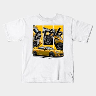 Yellow Toyota GT86, JDM Car White Kids T-Shirt